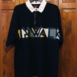 Airwalk Black Athletic Shirt, White Collar, NWT, Medium